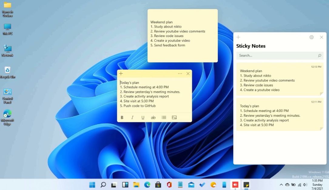 تطبيق Sticky Notes يحصل على تحديث لنظام ويندوز 11 و 10